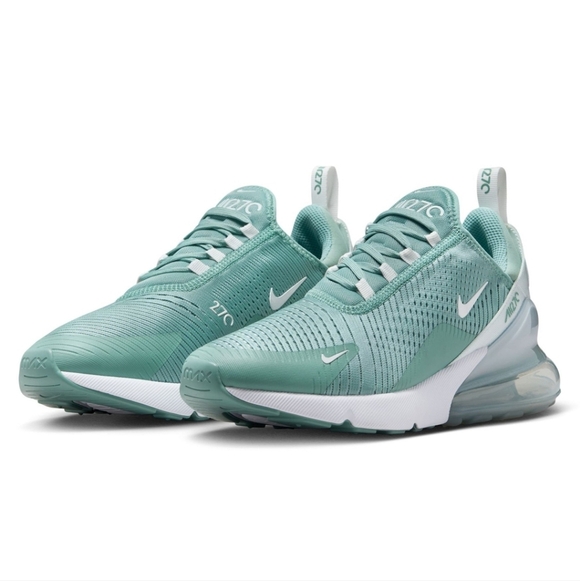 Women's Nike Air Max 270 Green White Sneakers made with Swarovski Crystals - Picture 4 of 4